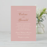Celine Pink Elegant Wedding Folieneinladung<br><div class="desc">Klassische Hochzeitseinladungen mit einem schlichten und zeitlosen Design mit elegantem Drehbuch und klassischen Serif-Schriftart.</div>