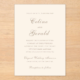 Celine Sandy Neutrals Elegant Wedding Acryleinladungen
