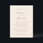 Celine Sandy Neutrals Elegant Wedding Einladung<br><div class="desc">Klassische Hochzeitseinladungen mit einem schlichten und zeitlosen Design mit elegantem Drehbuch und klassischen Serif-Schriftart.</div>