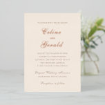 Celine Sandy Neutrals Elegant Wedding Folieneinladung<br><div class="desc">Klassische Hochzeitseinladungen mit einem schlichten und zeitlosen Design mit elegantem Drehbuch und klassischen Serif-Schriftart.</div>