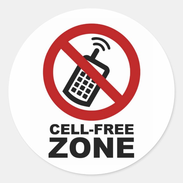 Cell Phone Free Zone Runder Aufkleber (Vorderseite)