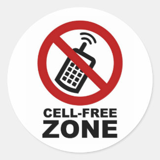 Cell Phone Free Zone Runder Aufkleber