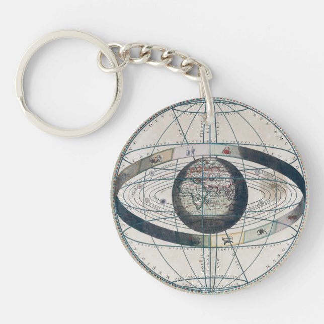 Cellarius Ptolemaic System Vintag Map Schlüsselanhänger (Vorderseite)