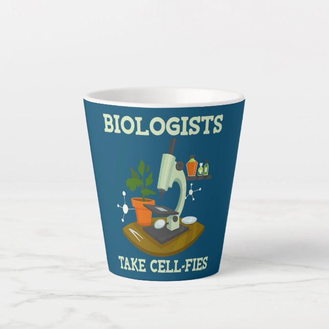 Cellifios Funny I Heart Liebe Science Biology Milchtasse (Vorderseite)