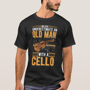 Cellist alter Mann Großvater Cello Spieler T-Shirt