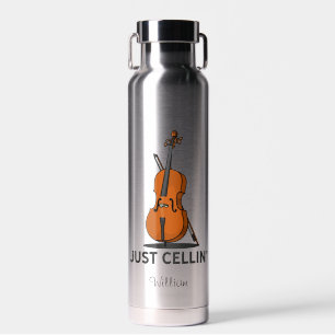 Cellist Aufführungsmusik Just Cellin Gag Custom Trinkflasche