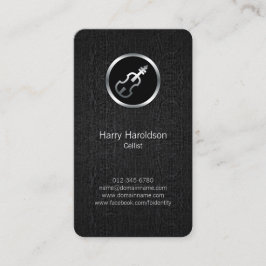 Cellist Cello Icon Black Grunge Business Card Visitenkarte