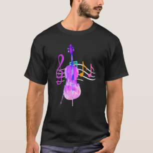 Cellist Musiknotens Cello Player Treble Cleble Col T-Shirt