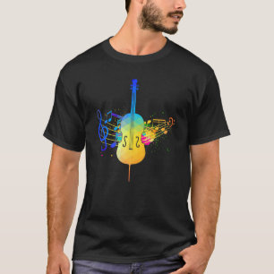 Cellist Musiknotens Musical Instrument Cello Playa T-Shirt