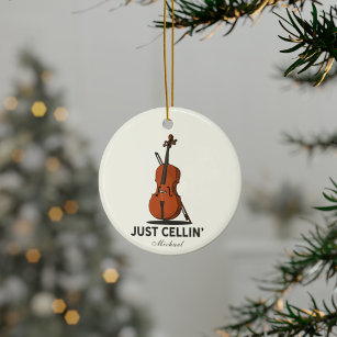 Cellist Performance Music Cello Custom Cellin Keramik Ornament