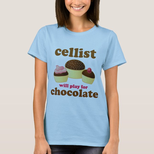 Cellist-Schokoladen-T - Shirt (Vorderseite)