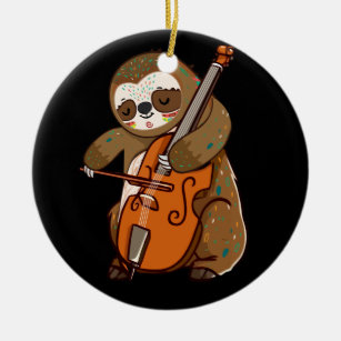 Cellist Sloth Cello Player Orchestra Music Animal Keramik Ornament