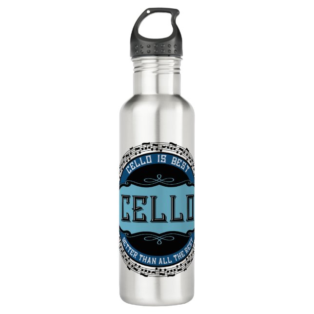 Cello Best Musiknote Circle Edelstahlflasche (Vorderseite)