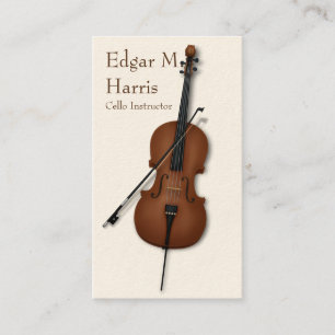 Cello & Bow Classical Musician Premium (hell) Visitenkarte