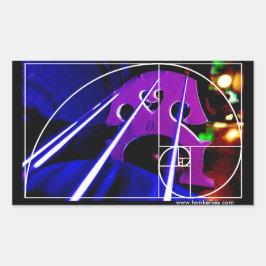 Cello-Brücke und Fäden mit Fibonacci-Spirale Rechteckiger Aufkleber