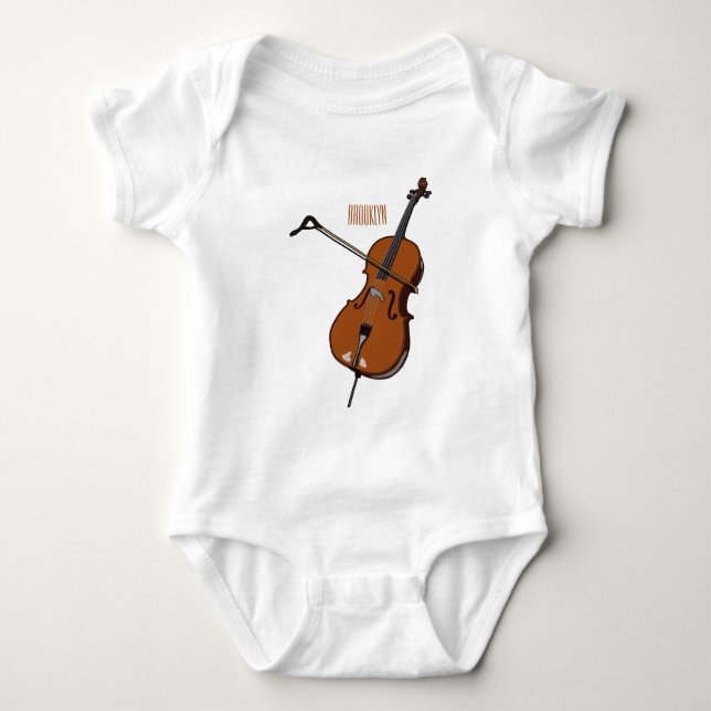 Cello-Cartoon-Abbildung Baby Strampler (Vorderseite)
