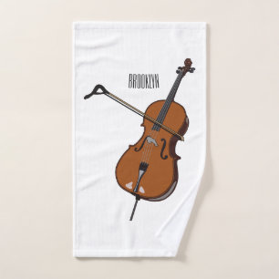 Cello-Cartoon-Abbildung Badhandtuch Set
