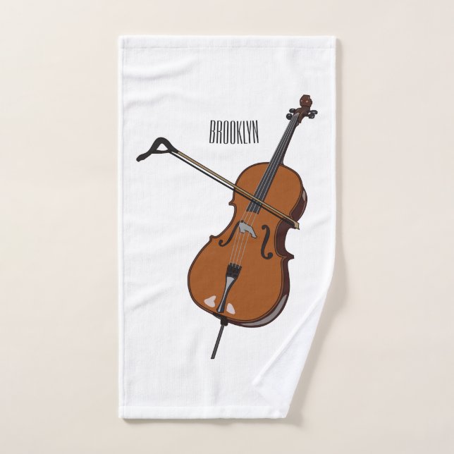 Cello-Cartoon-Abbildung Badhandtuch Set (Handtuch)
