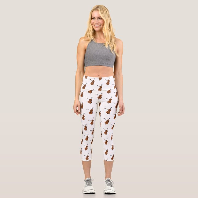 Cello-Cartoon-Abbildung Capri Leggings (Vorderseite)
