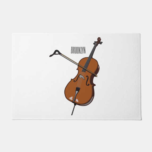 Cello-Cartoon-Abbildung Fußmatte (Vorderseite)
