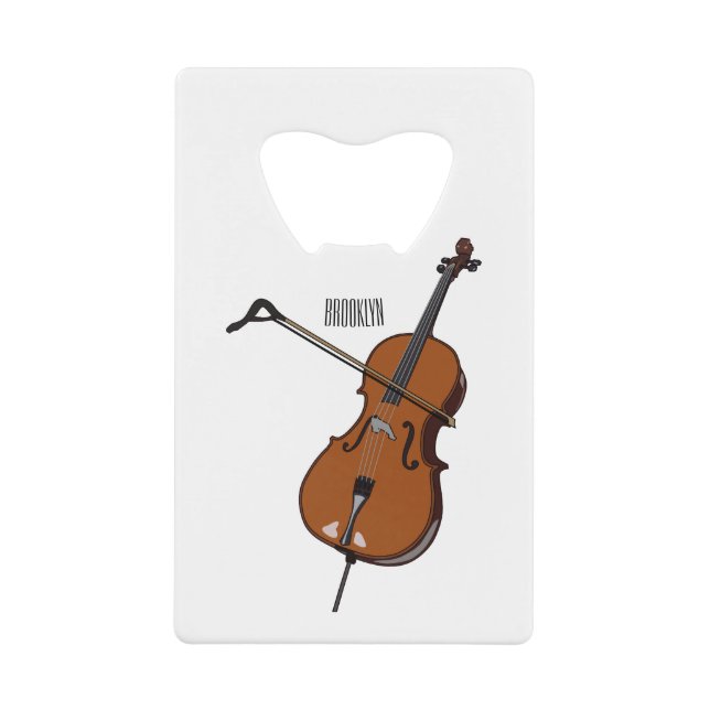 Cello-Cartoon-Abbildung Geldbeutel Flaschenöffner (Vorderseite)