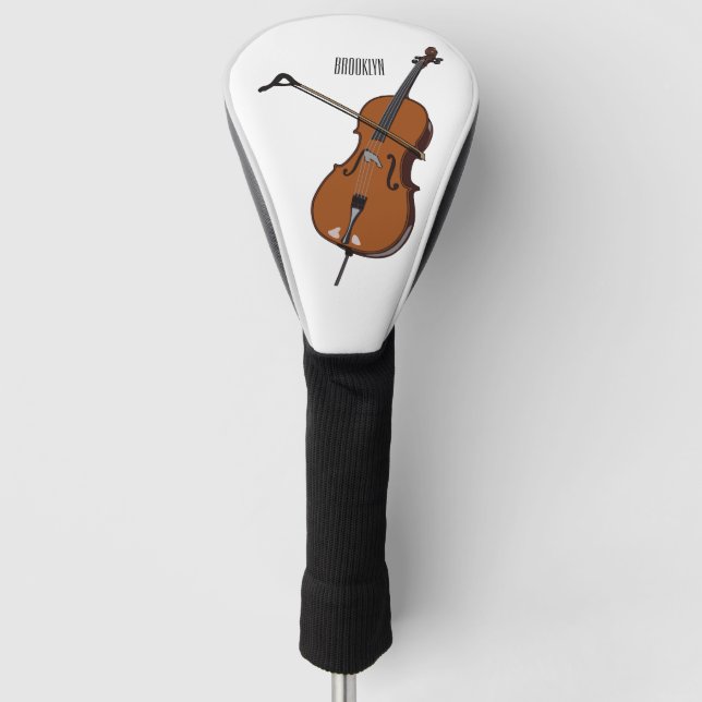 Cello-Cartoon-Abbildung Golf Headcover (Vorderseite)