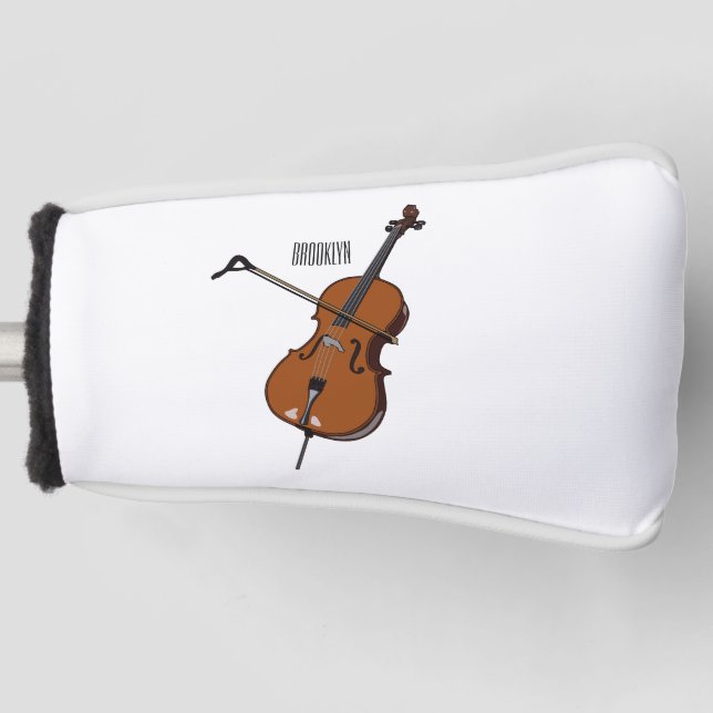 Cello-Cartoon-Abbildung Golf Headcover (Vorderseite)