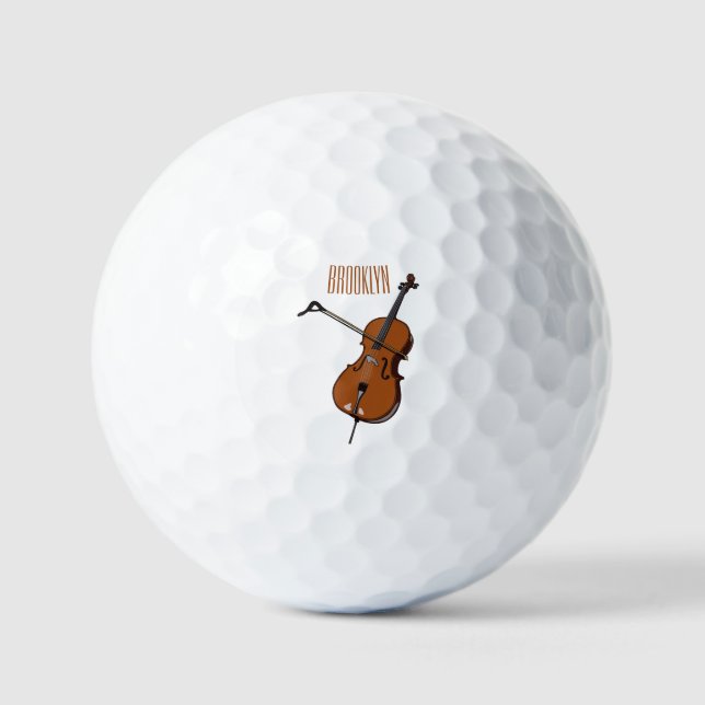 Cello-Cartoon-Abbildung Golfball (Vorderseite)