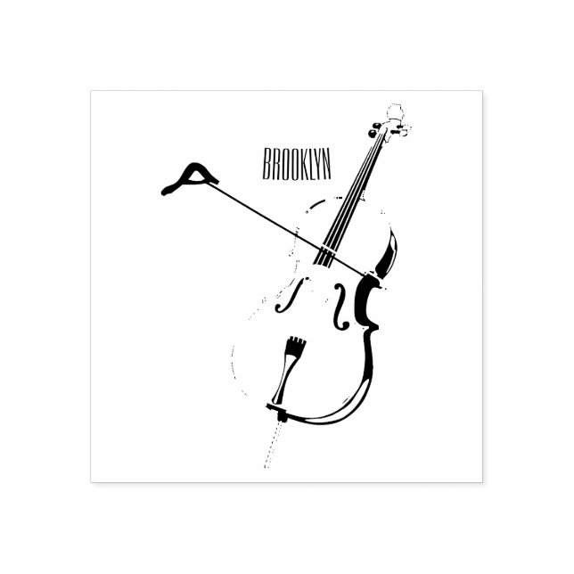 Cello-Cartoon-Abbildung Gummistempel (Prägung)