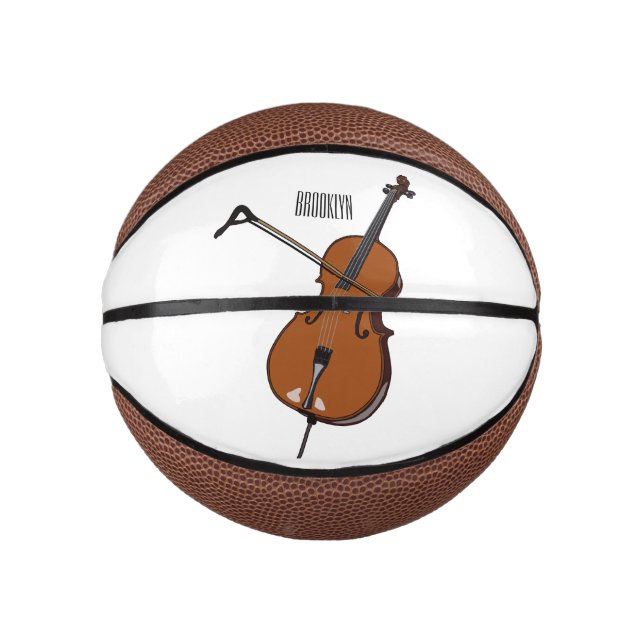 Cello-Cartoon-Abbildung Mini Basketball (Vorderseite)