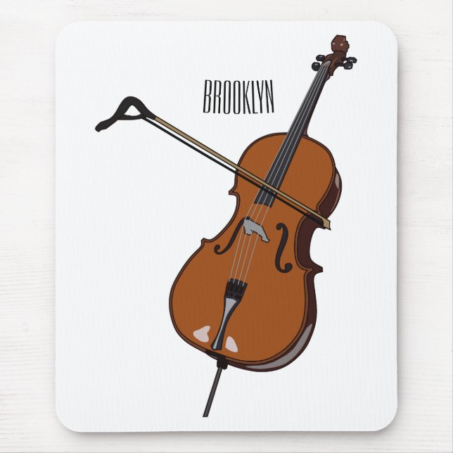 Cello-Cartoon-Abbildung Mousepad (Vorne)