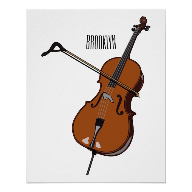 Cello-Cartoon-Abbildung Poster (Vorderseite)
