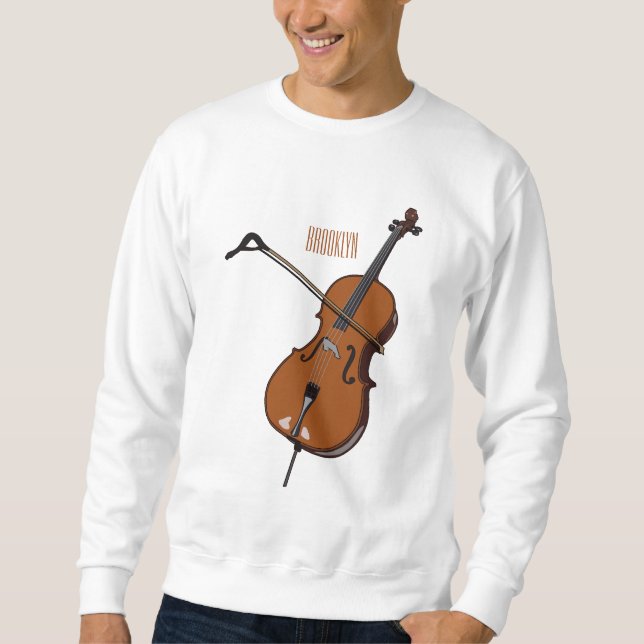 Cello-Cartoon-Abbildung Sweatshirt (Vorderseite)