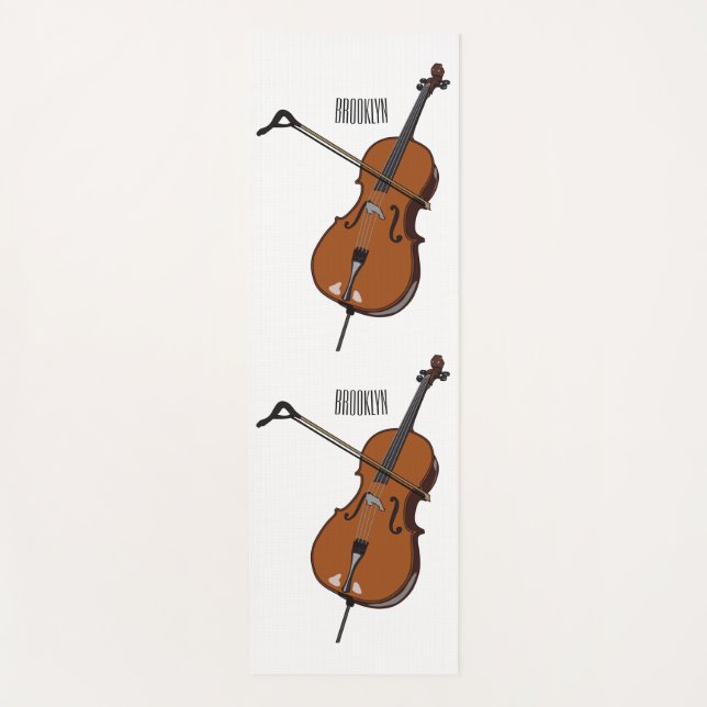 Cello-Cartoon-Abbildung Yogamatte (Vorderseite)