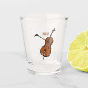 Cello Cartoon-Illustration  Schnapsglas