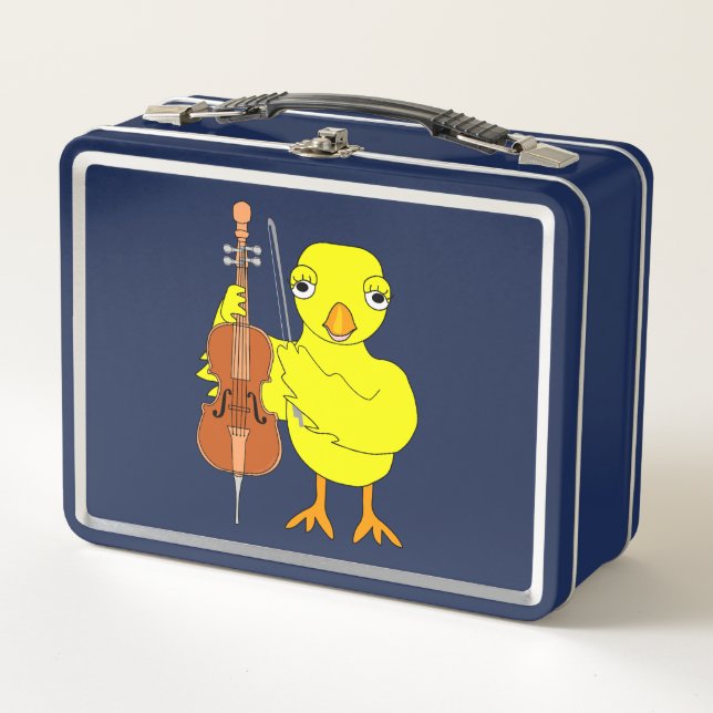 Cello Chick Metall Brotdose (Vorderseite)