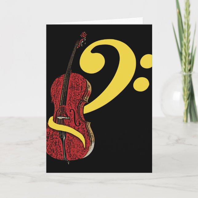 Cello Clef Grußkarte Karte (Vorderseite)