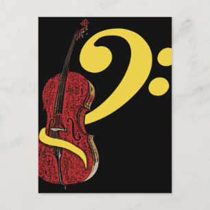 Cello Clef Postcard Postkarte
