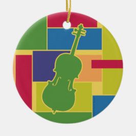 Cello Colorblocks Verzierung Keramik Ornament