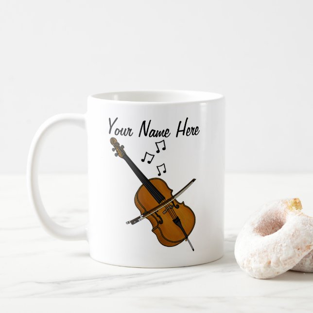 Cello Custom Tasse Cellist String Musician Gift (Mit Donut)