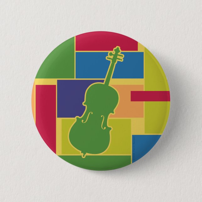 Cello Farbfelder Knopf Button (Vorderseite)