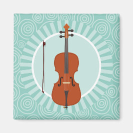 Cello Fun Turquoise Swirl Music Magnet