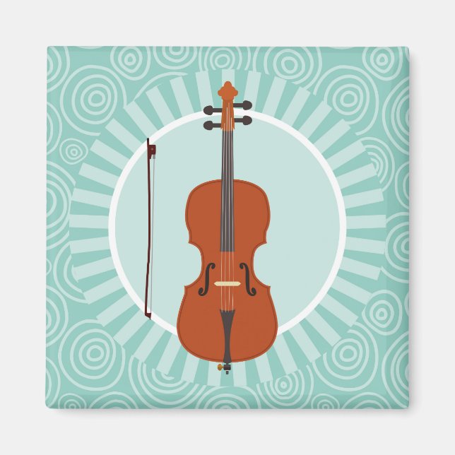 Cello Fun Turquoise Swirl Music Magnet (Vorne)