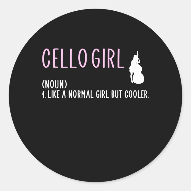 Cello Girls Runder Aufkleber (Vorderseite)