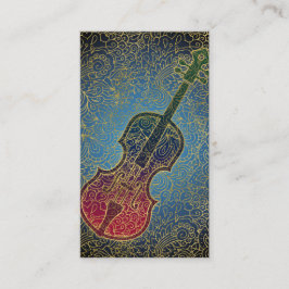 Cello Gold Filigree - Farbenfrohe Musik Visitenkarte