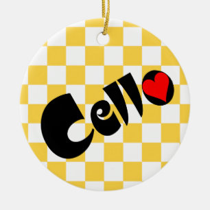Cello Heart Keramik Ornament