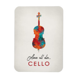 Cello - Helle, farbenfrohe Musik Magnet