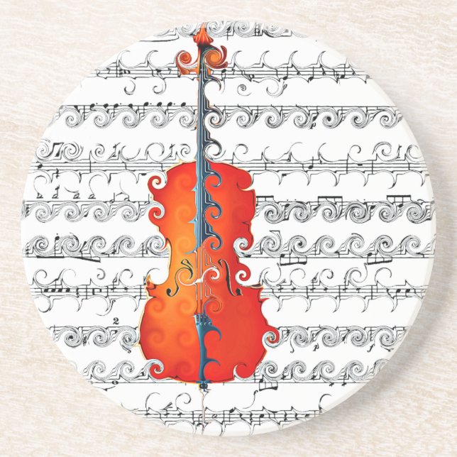Cello & I Rock!_ Sandstein Untersetzer (Vorne)