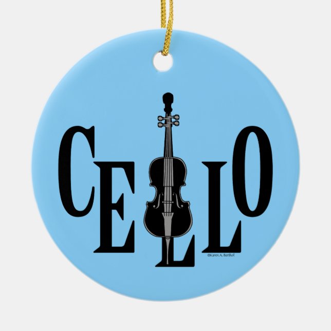 Cello in Cello Keramik Ornament (Vorne)