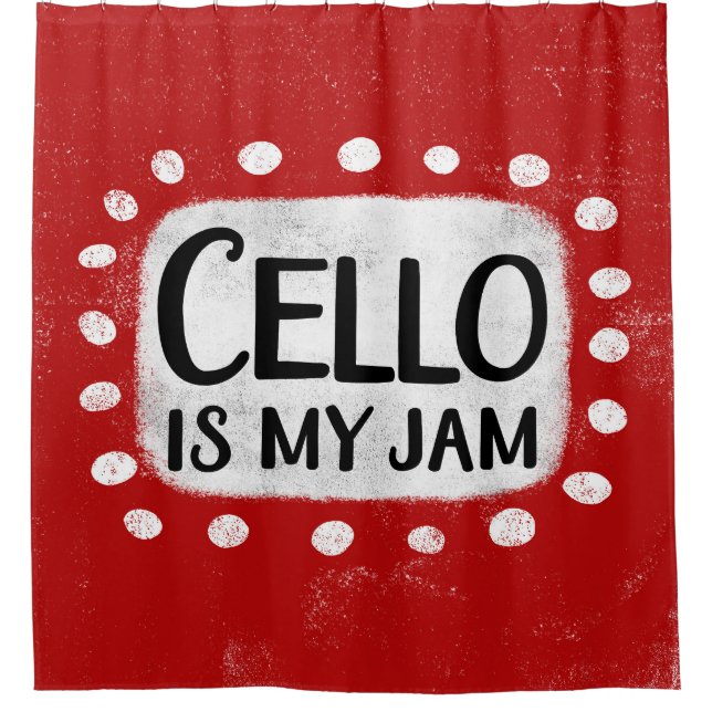Cello ist mein Jam-Duschvorhang Duschvorhang (Vorderseite)